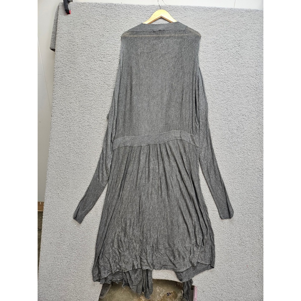 Eileen Fisher Cardigan XL Gray Open Front Drape Neck Longline Lagenlook Duster